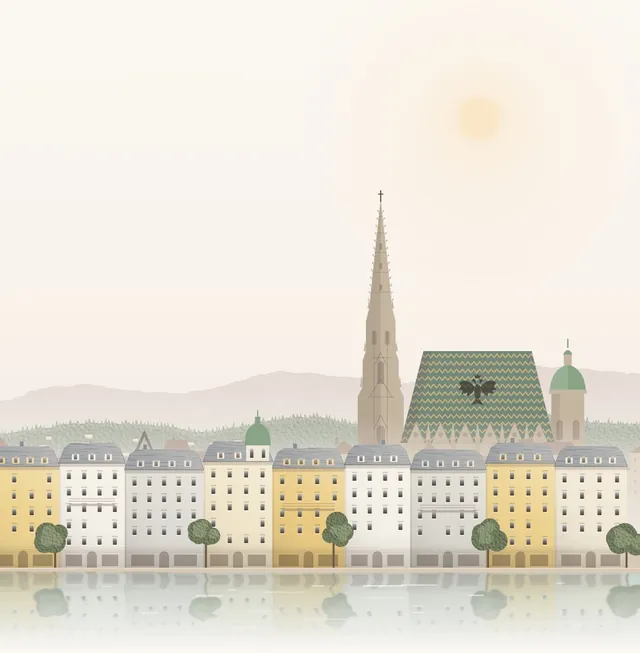 Illustration von Wien mit Stephansdom